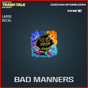 Bad Manners Large Decal in Warzone and MW3 Tracer Pack: Trash Talk Mastercraft Bundle