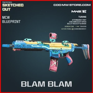 Blam Blam MCW Blueprint Skin in Warzone and MW3 Tracer Pack: Sketched Out Bundle