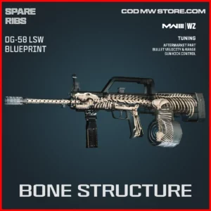 Bone Structure DG-58 LSW Blueprint Skin in Warzone and MW3 Spare Ribs Bundle