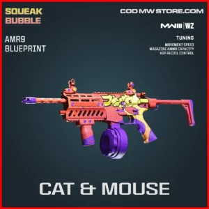 Cat & Mouse AMR9 Blueprint Skin in Warzone and MW3 Squeak Bubble Bundle