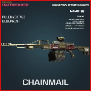 Chainmail Pulemyot 762 Blueprint Skin in Warzone and MW3 Tracer Pack Oatbreaker Bundle