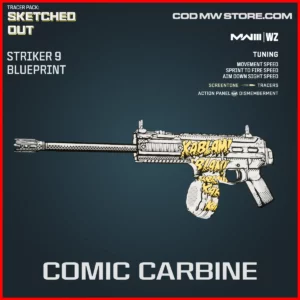 Comic Carbine Striker 9 Blueprint Skin in Warzone and MW3 Tracer Pack: Sketched Out Bundle