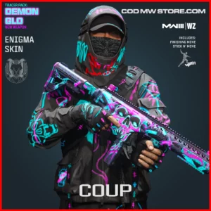 Coup Enigma Skin in Warzone and MW3 Tracer Pack: Demon Glo Bundle