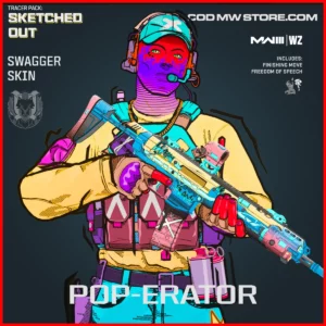 Pop-erator Swagger Skin in Warzone and MW3 Tracer Pack: Sketched Out Bundle