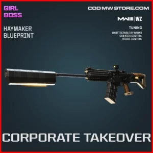 Corporate Takeover Haymaker Blueprint Skin in Warzone and MW3 Girl Boss Bundle