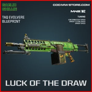 Luck of the Draw TAQ Evolvere Blueprint Skin in Warzone and MW3 Gaelic Ghillie Bundle