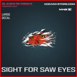 Sight for saw eyes large decal in Warzone and MW3 Blades of Fright Dismemberment Bundle