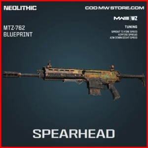 SPearhead MTZ-762 Blueprint Skin in Warzone and MW3 Neolithic Bundle