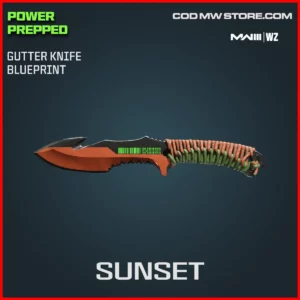 Sunset Gutter Knife Blueprint Skin in Warzone and MW3 Power Prepped Bundle