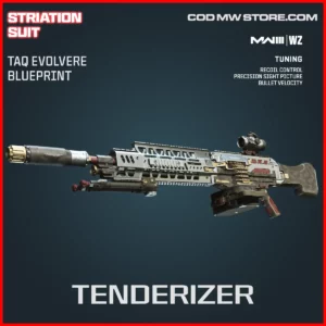 Tenderizer TAQ Evolvere Blueprint Skin in Warzone and MW3 Striation Suit Bundle