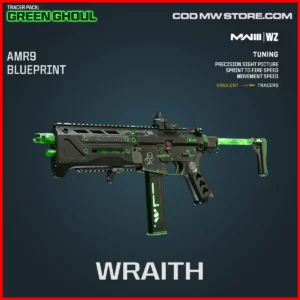wraith amr9 Blueprint Skin in Warzone and MW3 Green Ghoul Bundle