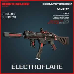 Electroflare Striker 9 Blueprint Skin in Warzone and MW3 Tracer Pack: Rebirth Soldier Ultra Skin Bundle