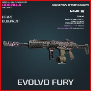 Evolved Fury HRM-9 Blueprint Skin in Warzone and MW3 Godzilla x Kong The New Empire Godzilla Tracer Pack Bundle