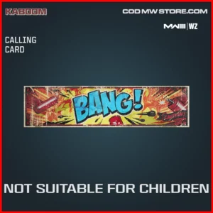 Not Suitable For Children Calling Card in Warzone and MW3 Kaboom Bundle
