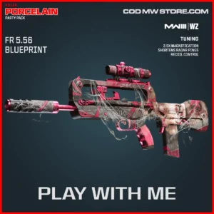 Play With Me FR 5.56 Blueprint Skin in Warzone and MW3 Killer: Porcelain Party Pack Bundle