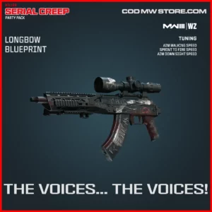 The Voices the Voices! Longbow Skin in Warzone and MW3 Killer Serial Creep Party Pack Bundle