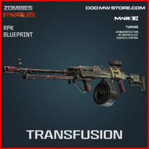 Transfusion RPK Blueprint Skin in Warzone and MW3 Zombies Mangler Bundle