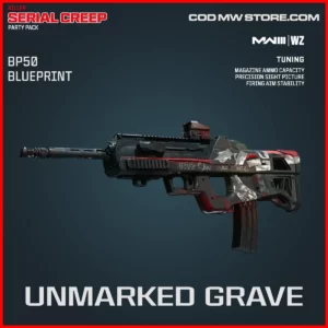 Unmarked Grave BP50 Blueprint Skin in Warzone and MW3 Killer Serial Creep Party Pack Bundle