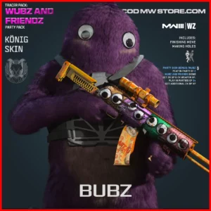 Bubz König Skin in Warzone and MW3 Tracer Pack: Wubz and Friendz Party Pack Bundle