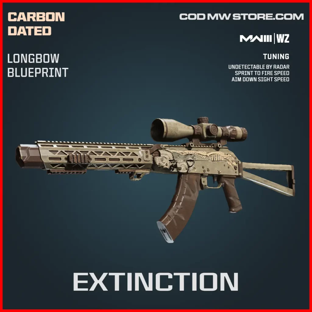 Extinction Longbow Blueprint Skin in Warzone and MW3 Carbon Dated Bundle