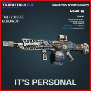 It's Personal TAQ Evolvere Blueprint Skin in Warzone and MW3 Tracer Pack: Trash Talk 2.0 Ultra Skin Pro Pack Bundle