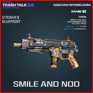 Smile and Nod Striker 9 Blueprint Skin in Warzone and MW3 Tracer Pack: Trash Talk 2.0 Ultra Skin Pro Pack Bundle