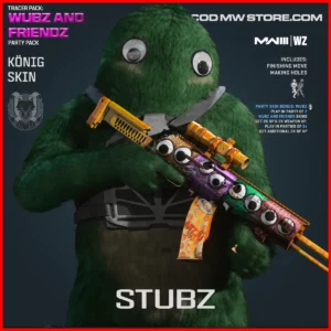 Stubz König Skin in Warzone and MW3 Tracer Pack: Wubz and Friendz Party Pack Bundle