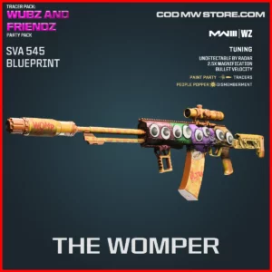 The Womper SVA 545 Blueprint Skin in Warzone and MW3 Tracer Pack: Wubz and Friendz Party Pack Bundle