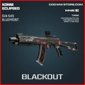 Blackout SVA 545 Blueprint Skin in Warzone and MW3 Konni Eclipsed Bundle